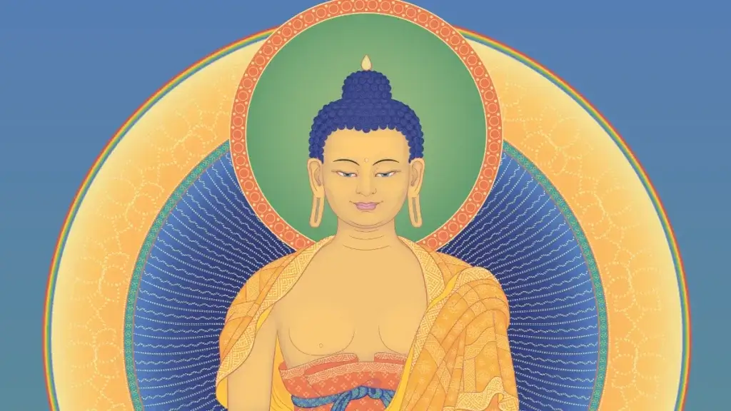 beautiful painted image of Buddha Shakyamuni
