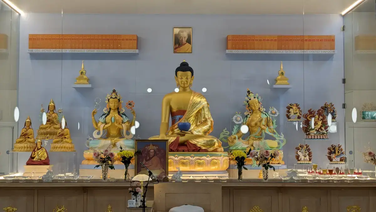 Buddhist shrine with statues