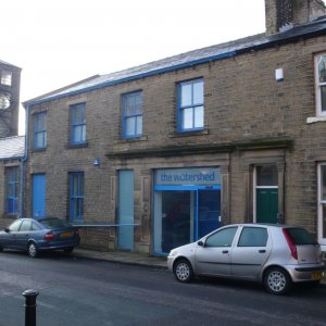 External view of the Watershed building in Slaithwaite, venue for the Slaithwaite meditation classes.