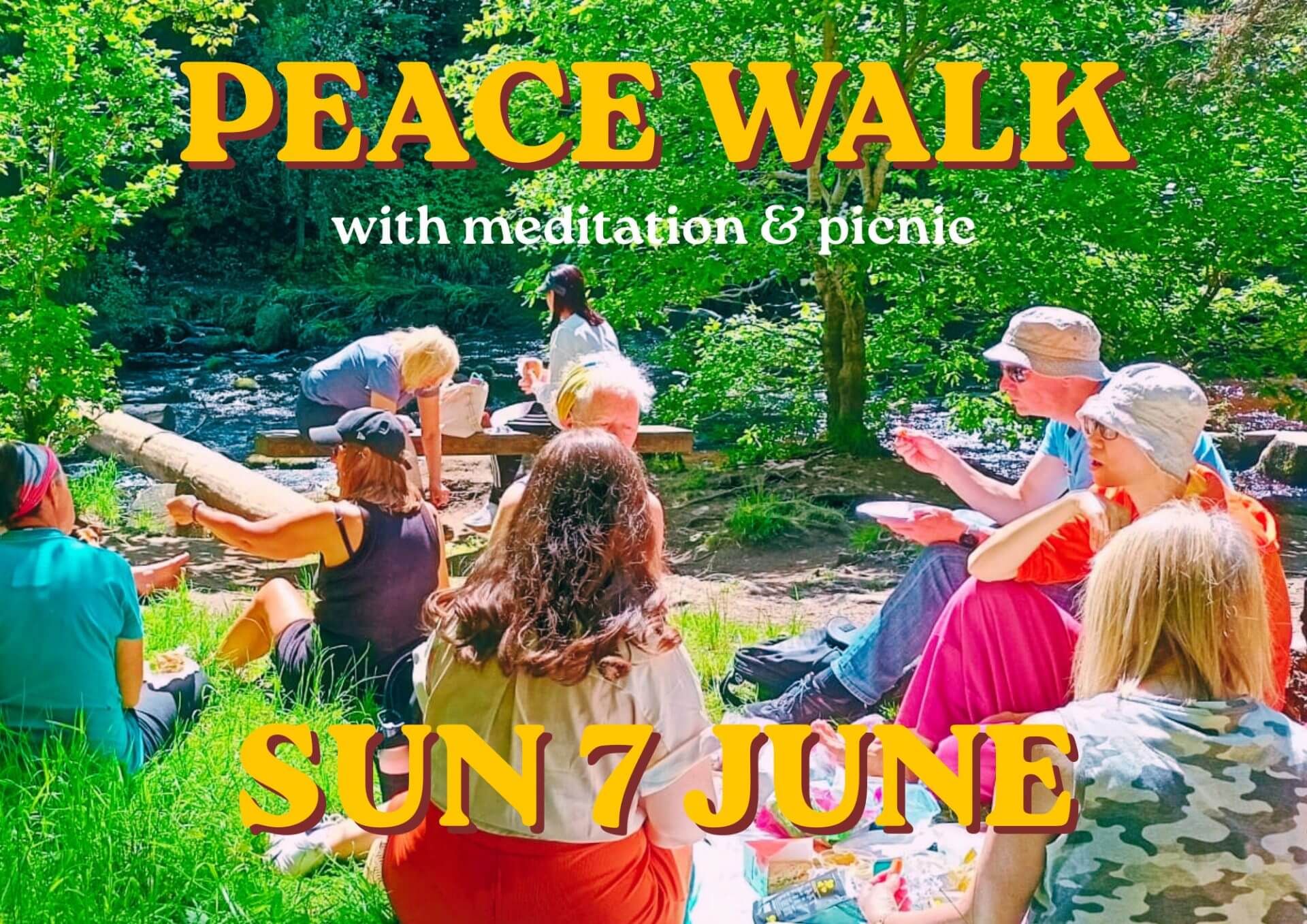 A variety of people enjoying a picnic in the sun